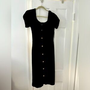 No boundaries black dress with short puff sleeves